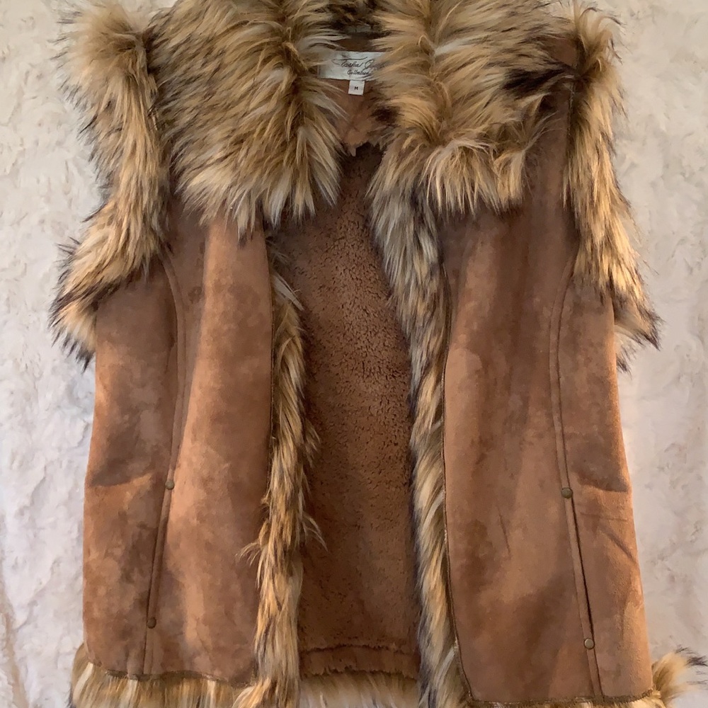 Tasha Polizzi luxe fur faux wolf fur vest